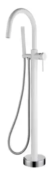 Напольный смеситель для ванны с душем Boheme Uno 469-WCR white, chrome