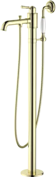 Напольный смеситель для ванны с душем AQUATEK Классик AQ1545PG С ВНУТРЕННЕЙ ЧАСТЬЮ, полированное золото