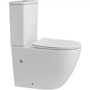 Унитаз-компакт напольный Abber Bequem AC1110 безободковый, с микролифтом, белый