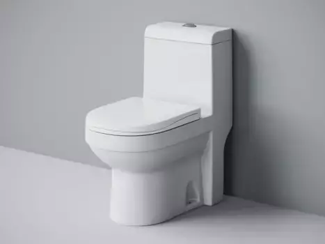 Напольный унитаз-моноблок Laguraty белый и сиденьем микролифт