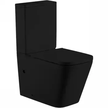 Унитаз-компакт напольный SantiLine SL-5028MB безободковый, с микролифтом, система смыва Tornado