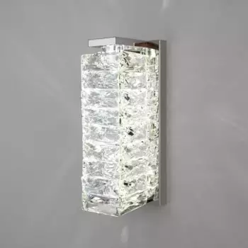 Настенный светодиодный светильник Eurosvet Blitz 40259 Led хром/ прозрачный хрусталь Strotskis
