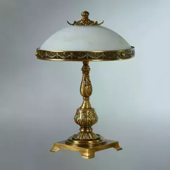 Настольная лампа Ambiente Merida бронза с белым плафоном