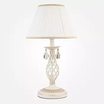 Настольная лампа декоративная Eurosvet Amelia 10054/1 белый с золотом/прозрачный хрусталь Strotskis