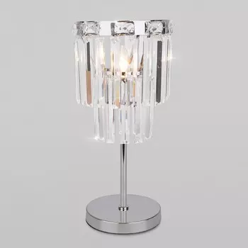 Настольная лампа декоративная Eurosvet Elegante 01136/1 хром/прозрачный хрусталь Strotskis