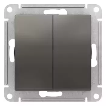 Переключатель 2-клавишный перекрестный, 2 x сх. 7, 10АХ Systeme Electric AtlasDesign Сталь ATN000973