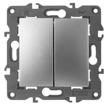 Переключатель двухклавишный ЭРА Elegance 10AX 250V 14-1106-03 Б0034245