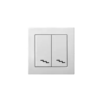 Переключатель двухклавишный Liregus Epsilon белый 28-010