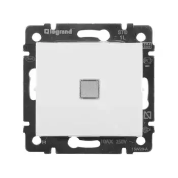 Переключатель одноклавишный Legrand Valena 10A 250V с подсветкой белый 774410