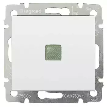 Переключатель одноклавишный на 2 направления Legrand Valena 10A 250V с подсветкой белый 774426