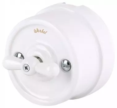 Переключатель-выключатель Werkel одноклавишный Retro белый W5612001 4690389166709
