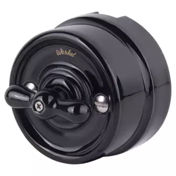 Переключатель-выключатель Werkel одноклавишный Retro черный W5612008 4690389166716