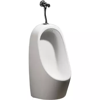 Писсуар подвесной Ceramalux Х541P с горизонтальным выпуском и кнопочным механизмом смыва белый