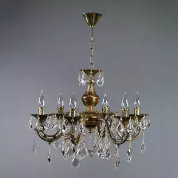 Подвесная люстра Ambiente Benisa New Leaf бронза, хрусталь