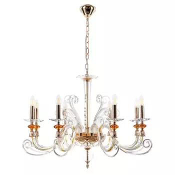 Подвесная люстра Crystal Lux Catarina SP8 V2 Gold/Transparent-Cognac