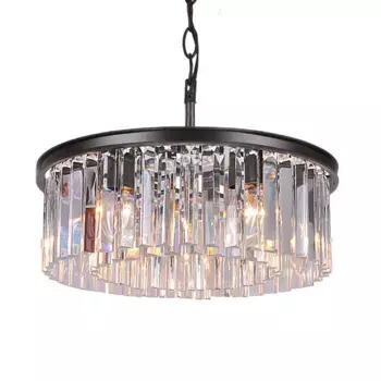 Подвесная люстра Delight Collection 1920s Odeon KR0387P-6B/P black/clear