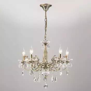Подвесная люстра Eurosvet 3281/5 античная бронза/прозрачный хрусталь Strotskis