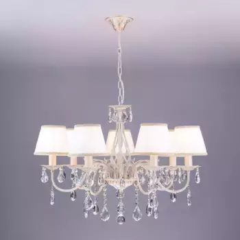 Подвесная люстра Eurosvet 3637/7 белый с золотом/прозрачный хрусталь Strotskis