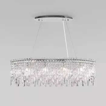 Подвесная люстра Eurosvet Blitz 60159/10 хром/ прозрачный хрусталь Strotskis Smart