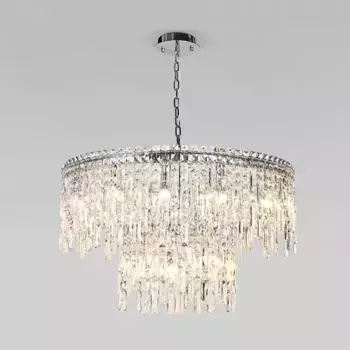 Подвесная люстра Eurosvet Blitz 60160 хром/ прозрачный хрусталь Strotskis