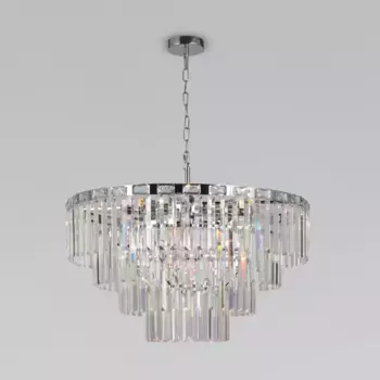 Подвесная люстра Eurosvet Elegante 10130/10 хром/прозрачный хрусталь Strotskis Smart a060641