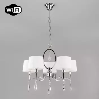 Подвесная люстра Eurosvet Madera 10127/5 хром/прозрачный хрусталь Strotskis Smart (10093/5)