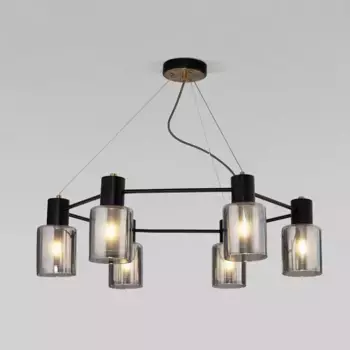 Подвесная люстра Eurosvet Notion 70219/6 черный/античная бронза