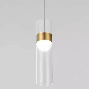 Подвесной светильник Eurosvet Lumen 50244/1 LED латунь/прозрачный