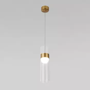 Подвесной светодиодный светильник Eurosvet Lumen 50244/1 Led латунь/прозрачный