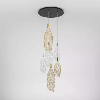 Подвесной светодиодный светильник Eurosvet Ruche 90352/6 золото/хром