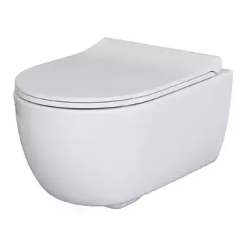 Подвесной унитаз Ambassador Abner белый с сиденьем микролифт