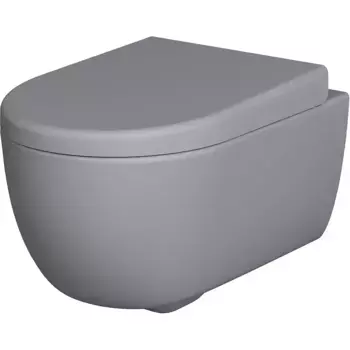 Подвесной унитаз Ambassador Abner серый матовый с сиденьем микролифт