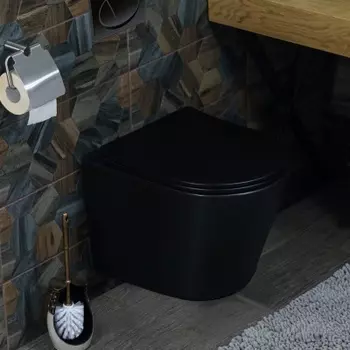 Подвесной унитаз Melana черный матовый с сиденьем микролифт