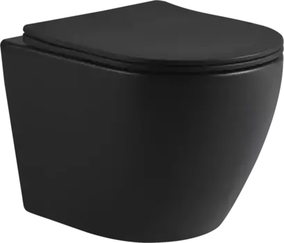 Унитаз подвесной SantiLine SL-5025MB безободковый, с микролифтом, система смыва Tornado