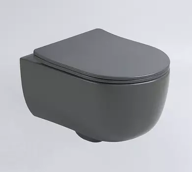 Подвесной унитаз Vincea Evo серый матовый с сиденьем микролифт