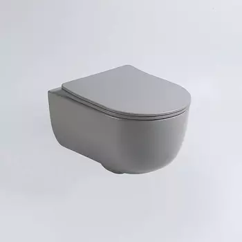 Подвесной унитаз Vincea Evo серый матовый с сиденьем микролифт