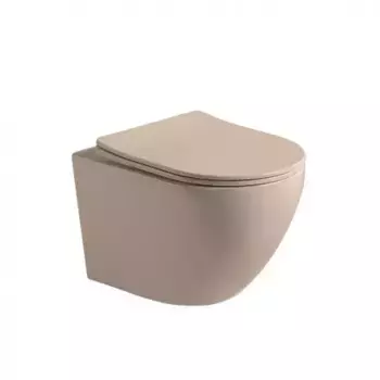 Подвесной унитаз Vincea Globo бежевый матовый с сиденьем микролифт