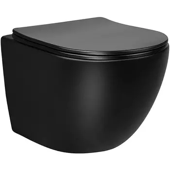 Подвесной унитаз Vincea Globo черный с сиденьем микролифт