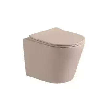 Подвесной унитаз Vincea Piatti бежевый матовый с сиденьем микролифт