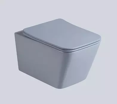 Подвесной унитаз Vincea Q-Line голубой матовый с сиденьем микролифт