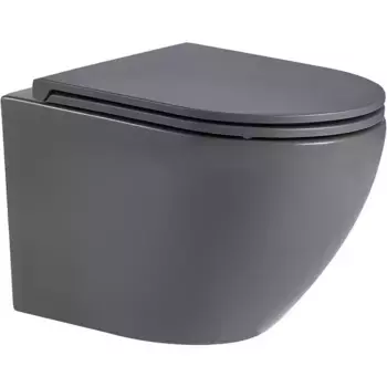 Подвесной унитаз WeltWasser Merzbach серый матовый смыв торнадо с сиденьем микролифт