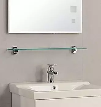 Полка стеклянная Aquaton 85 хром