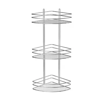 Полка-решетка угловая трехэтажная Fixsen хром