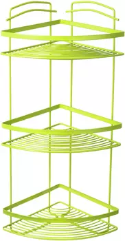 Полка-решетка угловая трехэтажная Fixsen зеленая