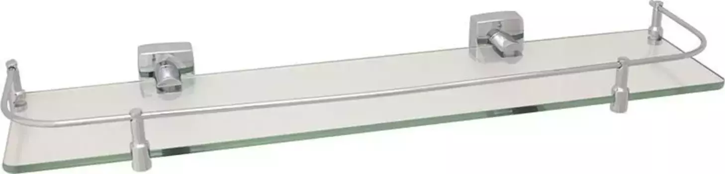 Полка стеклянная подвесная Fixsen Kvadro с ограничителем 60 хром глянцевый