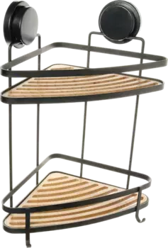 Полка-корзина угловая двухэтажная Fixsen Magic 27.5 черный