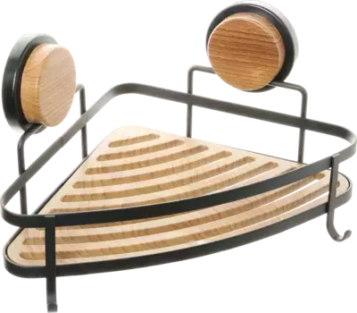 Полка-корзина угловая Fixsen Magic Wood 27.5 черный, светлое дерево