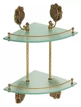 Полка Migliore Cleopatra 16639 угловая двойная, бронза