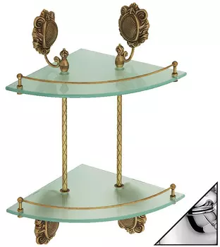 Полка Migliore Cleopatra 16667 угловая двойная, хром