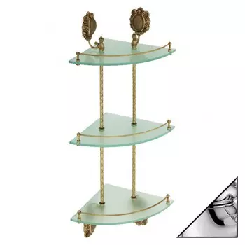 Полка Migliore Cleopatra 16668 угловая тройная, хром